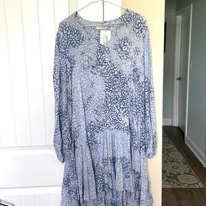 NWT Lovestitch blue button front dress